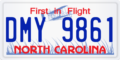 NC license plate DMY9861