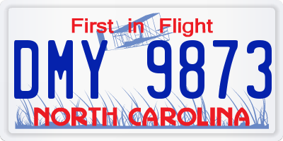 NC license plate DMY9873