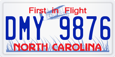 NC license plate DMY9876