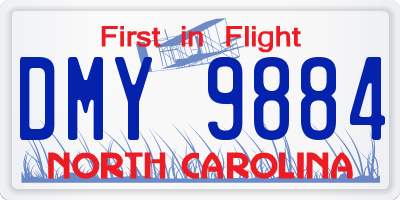 NC license plate DMY9884