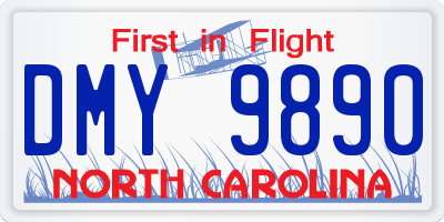 NC license plate DMY9890