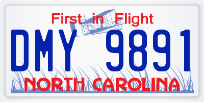 NC license plate DMY9891