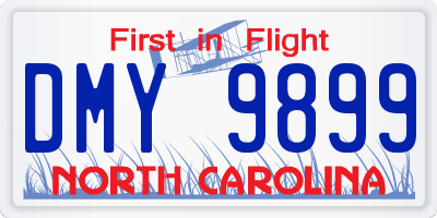 NC license plate DMY9899