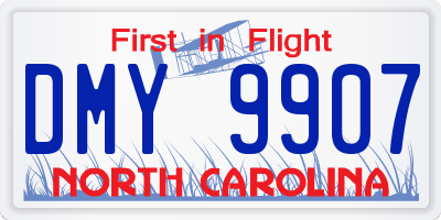NC license plate DMY9907