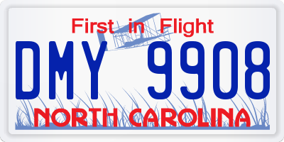NC license plate DMY9908
