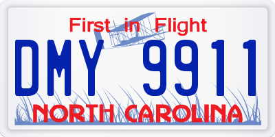 NC license plate DMY9911