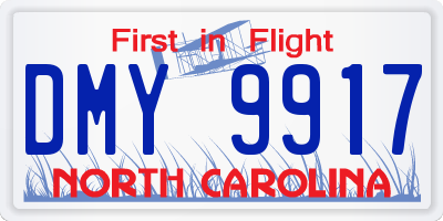 NC license plate DMY9917