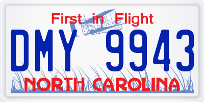 NC license plate DMY9943