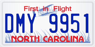 NC license plate DMY9951