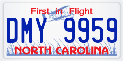 NC license plate DMY9959