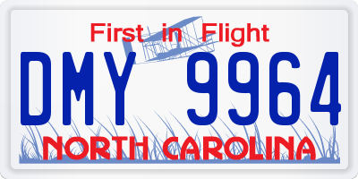 NC license plate DMY9964