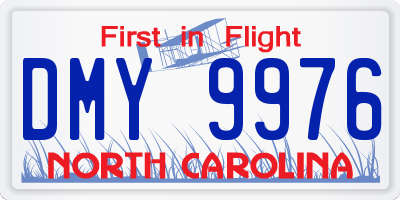 NC license plate DMY9976