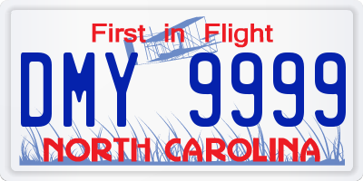NC license plate DMY9999