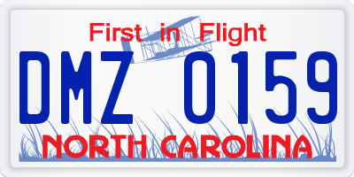 NC license plate DMZ0159
