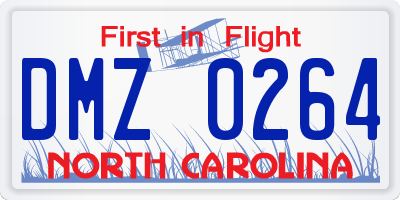 NC license plate DMZ0264