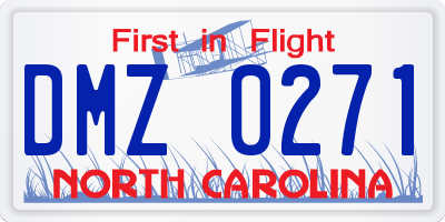 NC license plate DMZ0271
