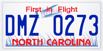 NC license plate DMZ0273