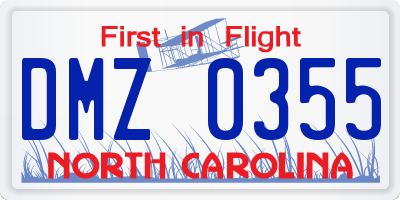 NC license plate DMZ0355