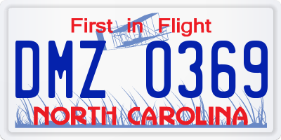 NC license plate DMZ0369