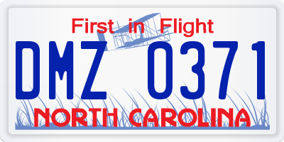 NC license plate DMZ0371