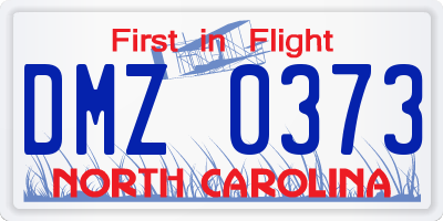 NC license plate DMZ0373