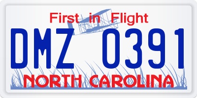 NC license plate DMZ0391