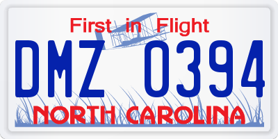 NC license plate DMZ0394