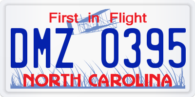 NC license plate DMZ0395