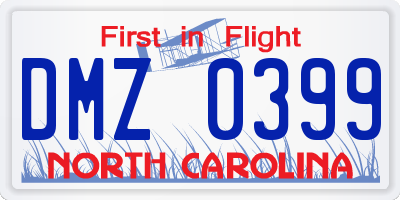 NC license plate DMZ0399