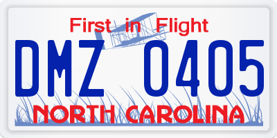 NC license plate DMZ0405