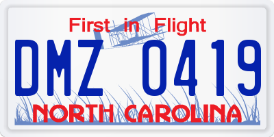 NC license plate DMZ0419