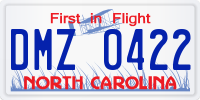 NC license plate DMZ0422