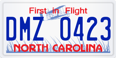 NC license plate DMZ0423