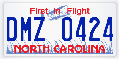 NC license plate DMZ0424