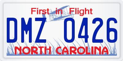 NC license plate DMZ0426