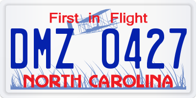 NC license plate DMZ0427