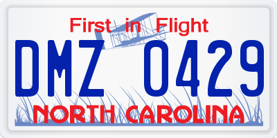 NC license plate DMZ0429