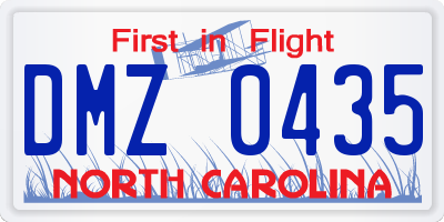 NC license plate DMZ0435