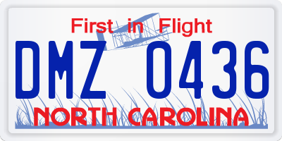 NC license plate DMZ0436