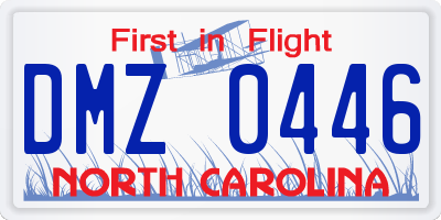 NC license plate DMZ0446