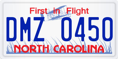 NC license plate DMZ0450