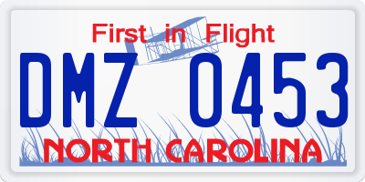 NC license plate DMZ0453