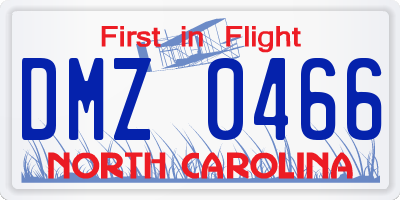 NC license plate DMZ0466