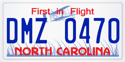 NC license plate DMZ0470