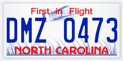 NC license plate DMZ0473