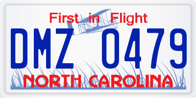 NC license plate DMZ0479