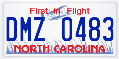 NC license plate DMZ0483