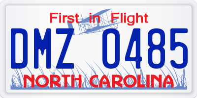 NC license plate DMZ0485