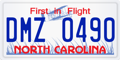 NC license plate DMZ0490