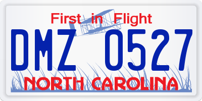 NC license plate DMZ0527